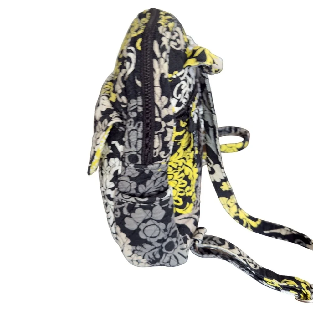 Vera Bradley Backpack Retired Baroque Yellow Black‎ Quilted Cotton Bag